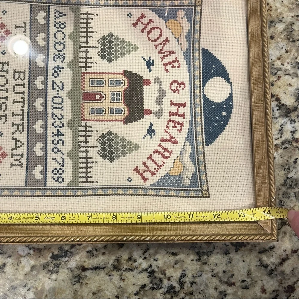 Framed Home & Hearth The Buttram House Cross-Stitch Art 1985